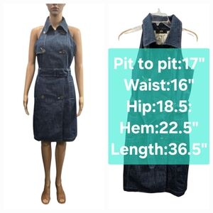 Italian Designer Oppio Double Breasted Denim Dress Size M